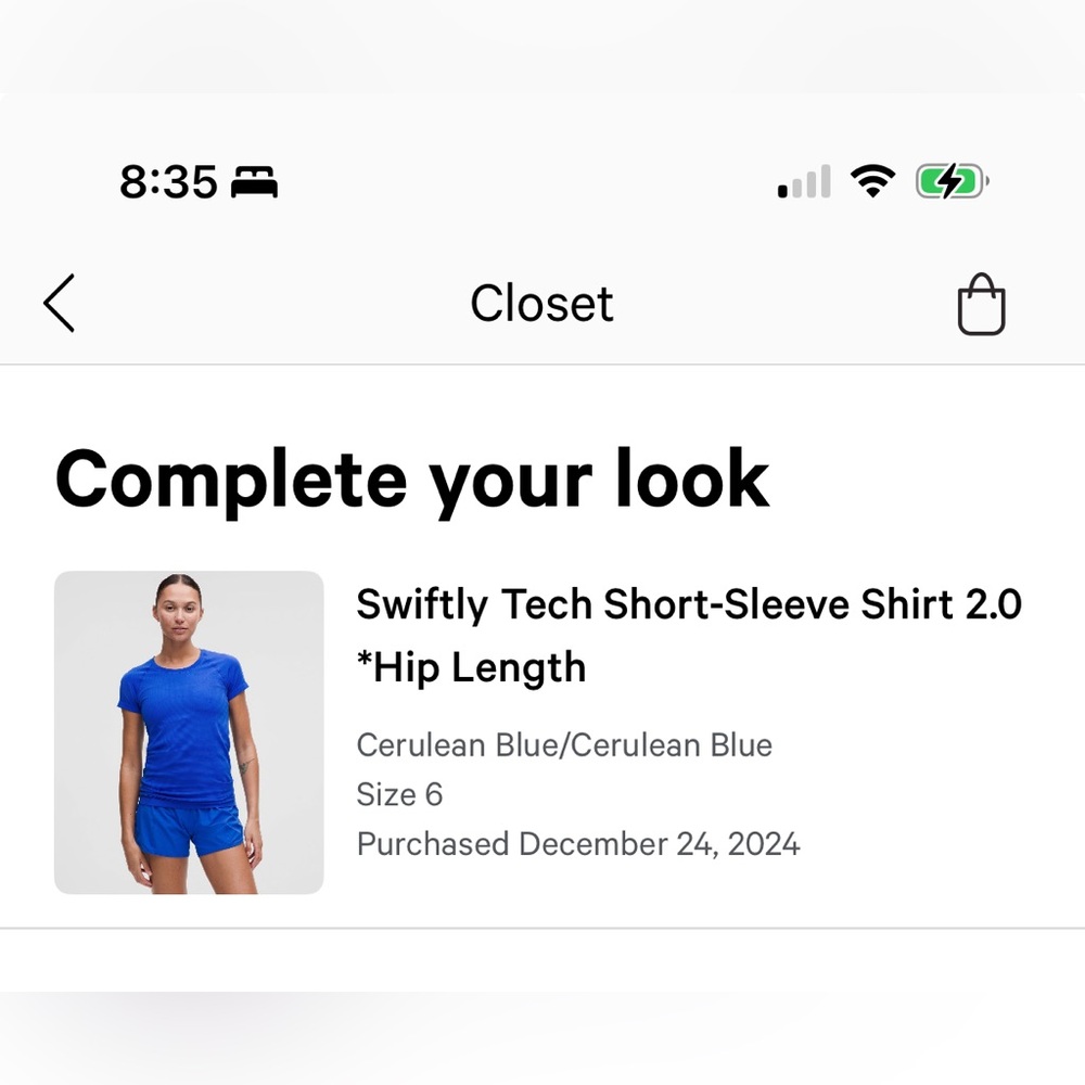 cerulean blue lululemon swiftly tech short sleeve